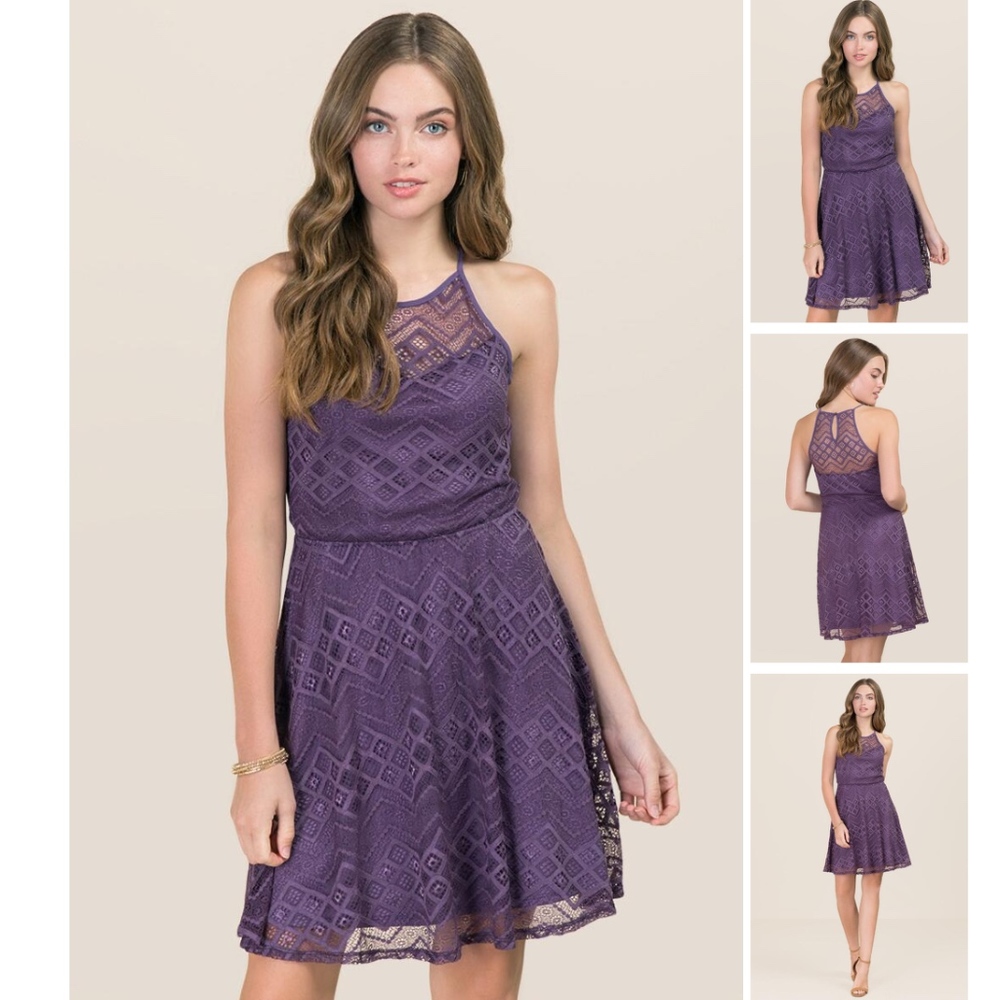 Francesca's Lark High Neck Lace Dress